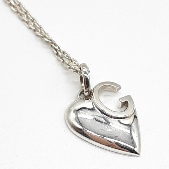 GUCCI 925 Sterling Silver ❤️ Heart Necklace 16 inches - Picture 3 of 10